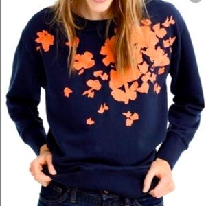 Jcrew Embroidered Flower Sweatshirt